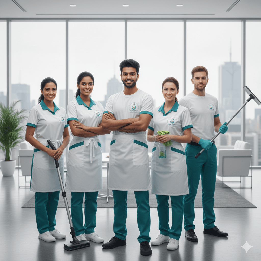 Professional cleaning team